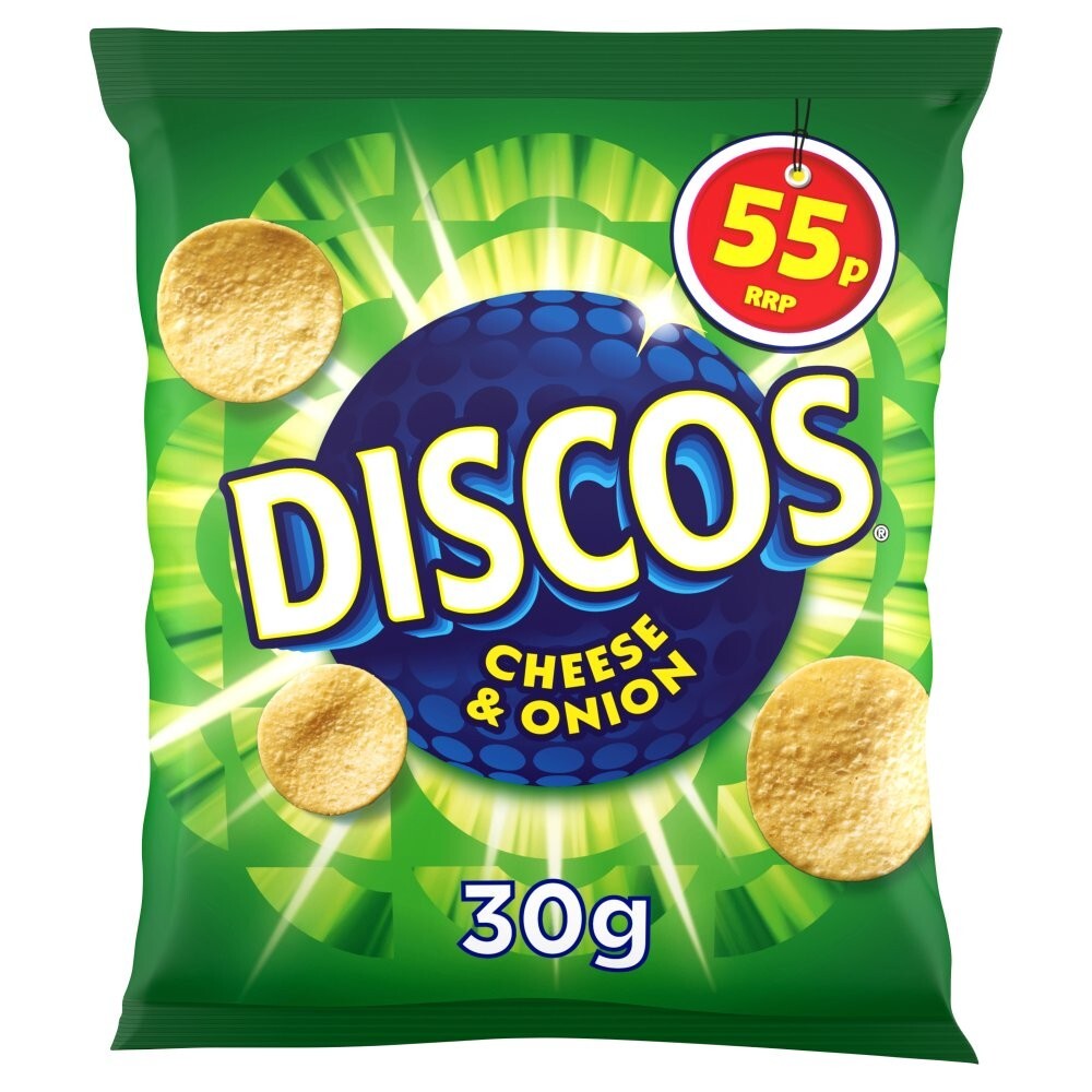 Discos Cheese & Onion Flavour 30 x 30g Bags PM 55p1