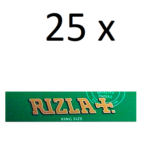 25 Booklets of Rizla King Size Green - Half Box0