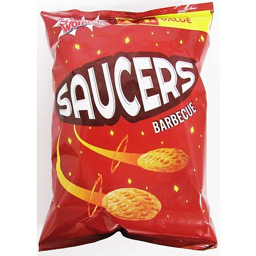 18 x Golden Wonder Saucers BBQ Snacks 40g – Full Box – Tangy Barbecue Flavour0