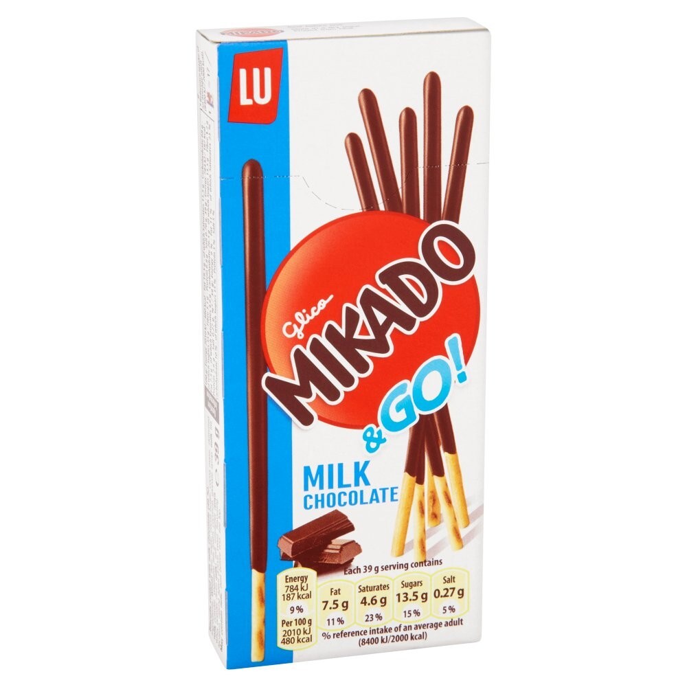 24 x Packs Mikado & Go Milk Chocolate Sticks Saiwa Biscuit Coated 99p1