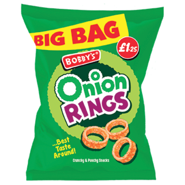 Bobby's Onion Rings Crisps Full Box Of 15 Packets at 84g Each Pack PM £1.251