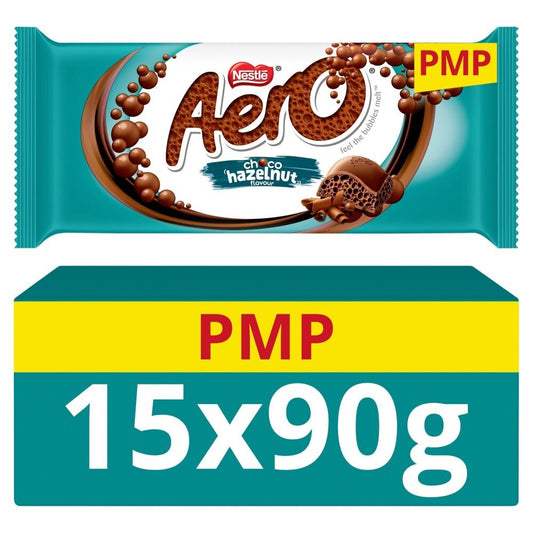 Full Box of 15 x 90g Bars Choco Aero Hazelnut Chocolate  Only £22.990