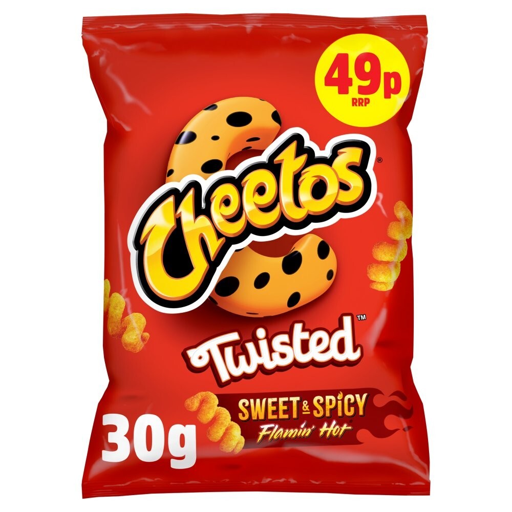 Full Box of 30 Cheetos Flamin' Hot Flavour Corn Snacks 30g Bags Only £14.991