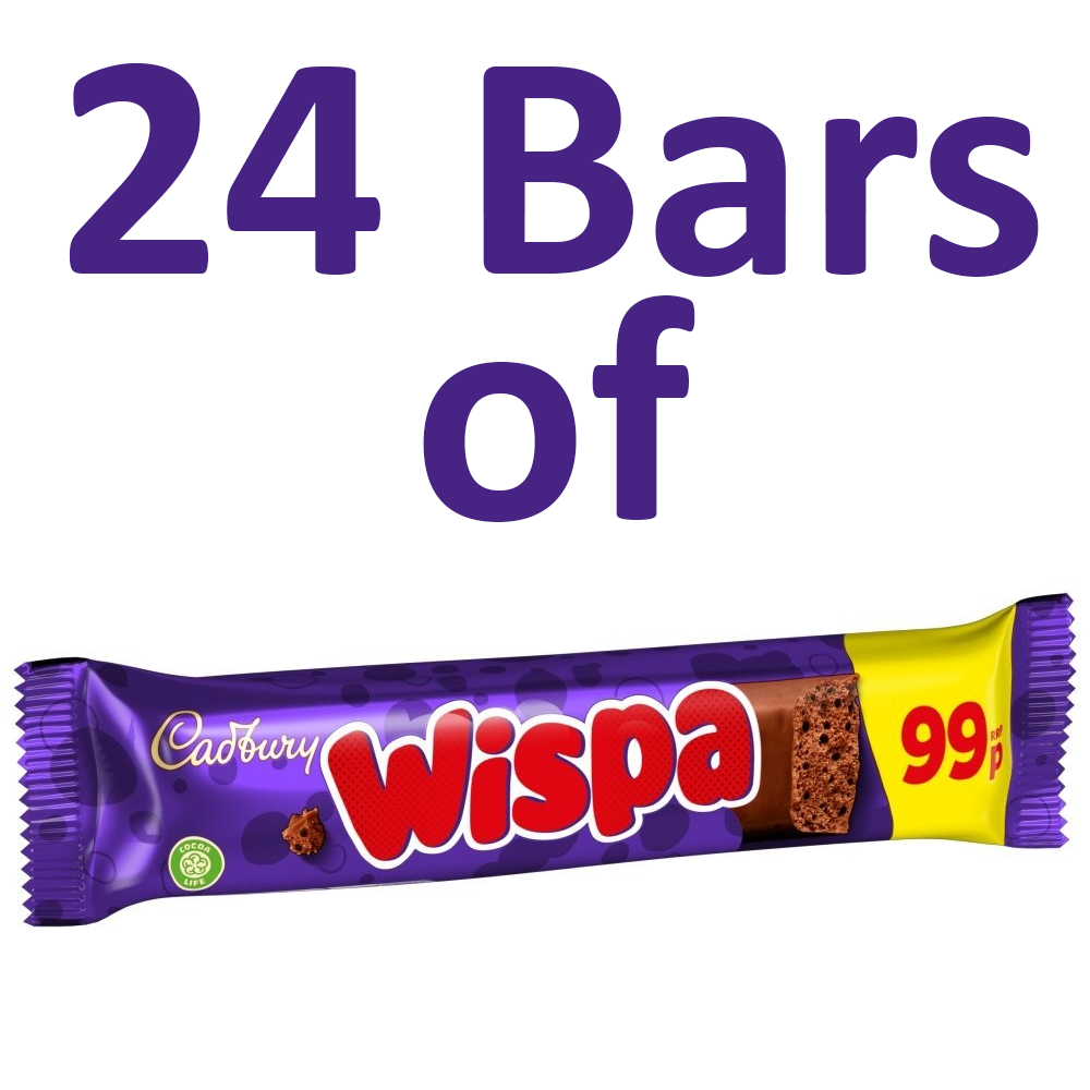 24 Bars Cadbury Wispa Full Size Chocolate Bar 36g Smooth Cadbury Milk Chocolate0