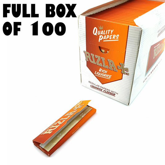 Full Box of 100 Booklets Rizla Liquorice Rolling Cigarette Papers Free P&P0