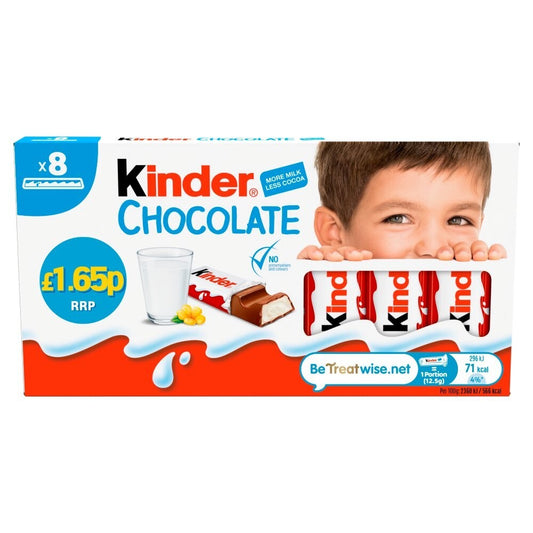Kinder Chocolate Full Case 10 x 8 Bars (80 Bars Total)  ONLY £16.490