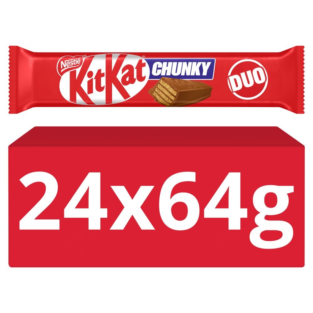 Full Box of KitKat Chunky Duo Milk Chocolate Bar 24 x 64g0
