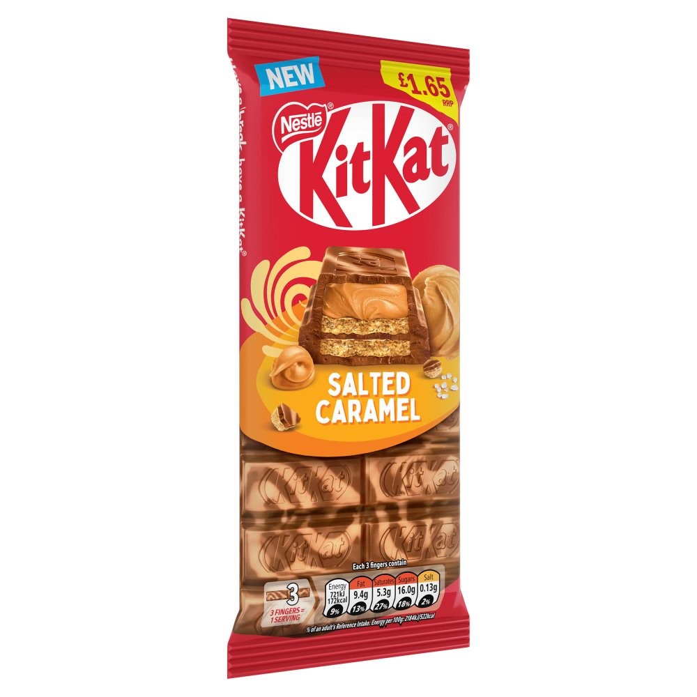 Full Box of 15 KitKat Salted Caramel Chocolate Sharing Bar 99g PMP £1.651