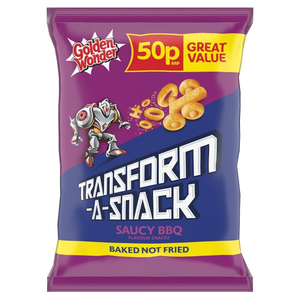Golden Wonder Transform A Snack Saucy BBQ Crisps Full Box 30 Packs x 27 grams0