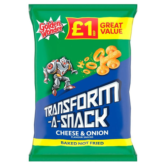 Full Box of 18 Golden Wonder TransForm-A-Snack Cheese & Onion 56g £1 Bags0