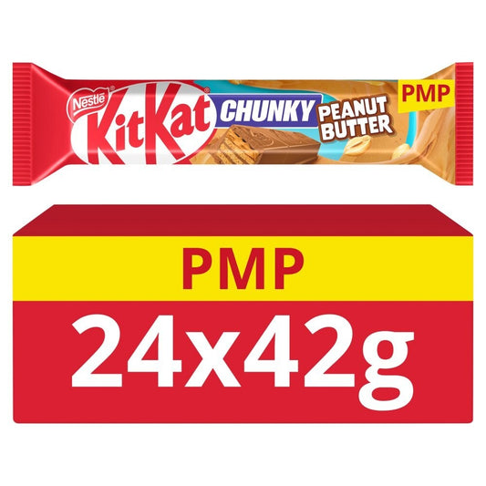 Kit Kat Chunky Peanut Butter Full Case 24 x 42g  Bars Free Tracked Delivery0