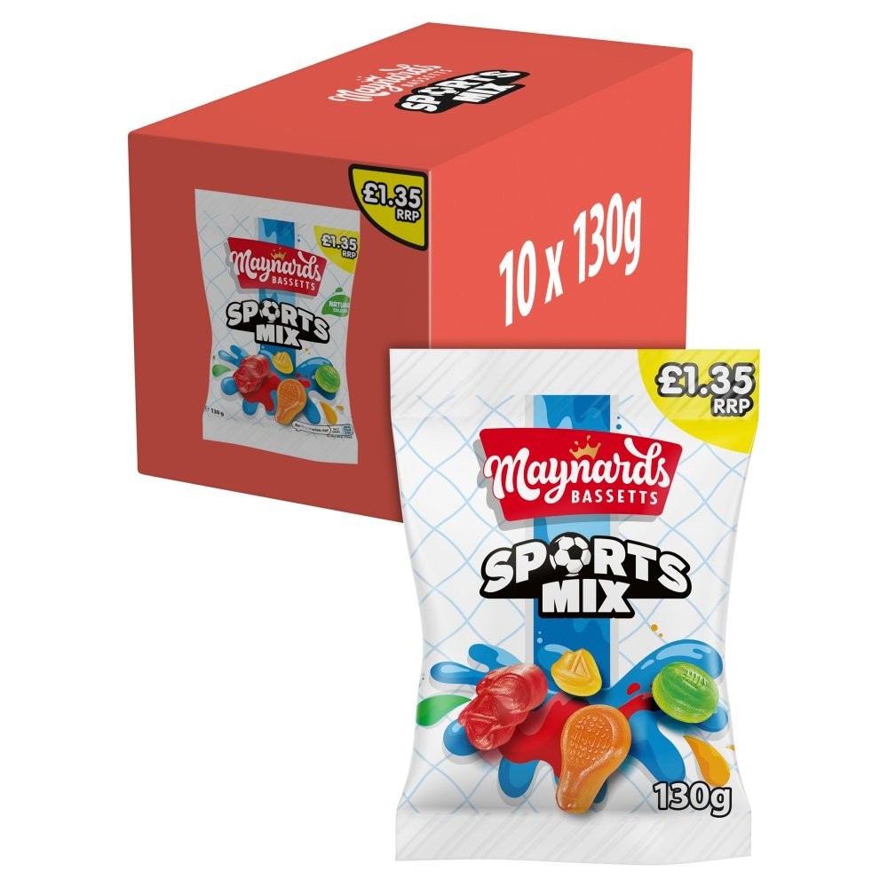 MAYNARDS SPORTS MIX  Bag 130g x 10 Pack Full Case  £13.492