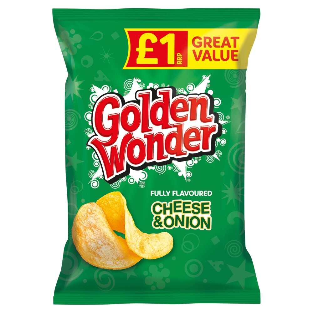 18 x Golden Wonder Cheese & Onion Crisps 57g – Full Box – Classic Bold Flavour1