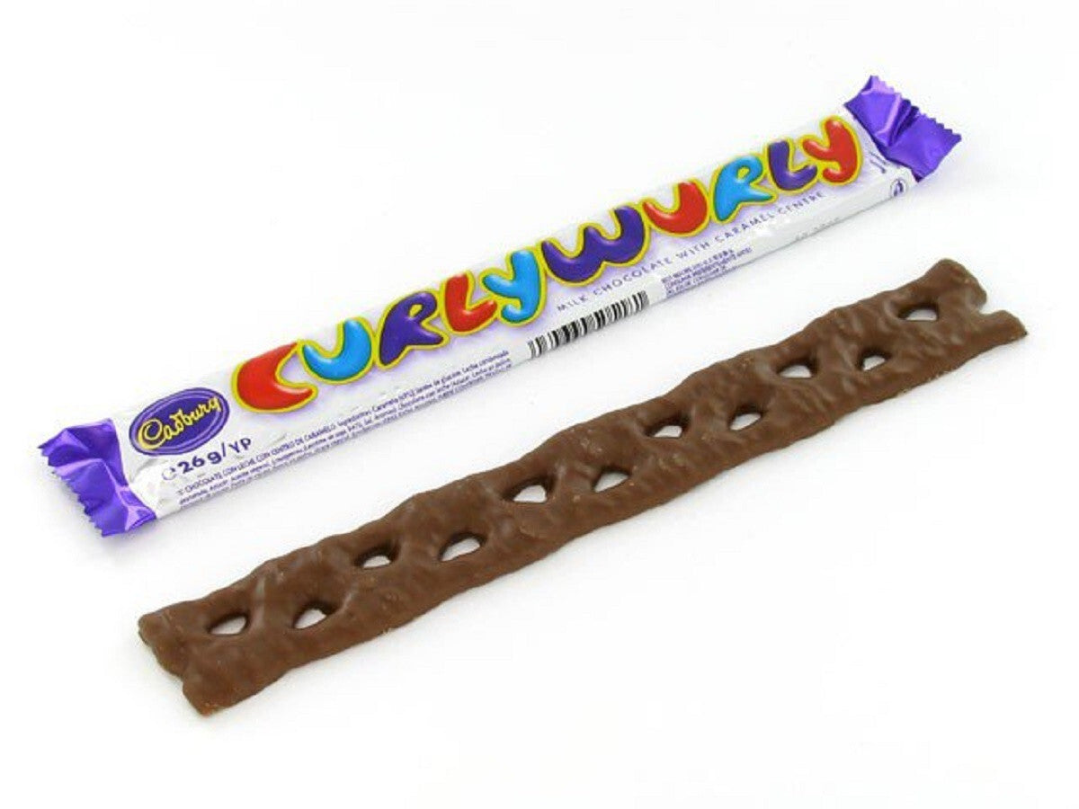 Box of 48 Cadbury Curly Wurly Chocolate Bars 21.5g | Retro Chewy Caramel Treats1