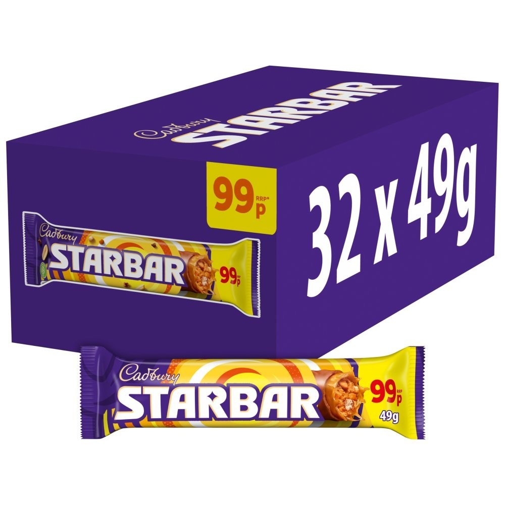 Full Box of 32 Cadbury Starbar Chocolate 49g  Bars0