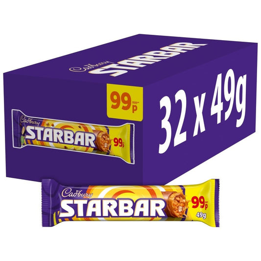 Full Box of 32 Cadbury Starbar Chocolate 49g  Bars0