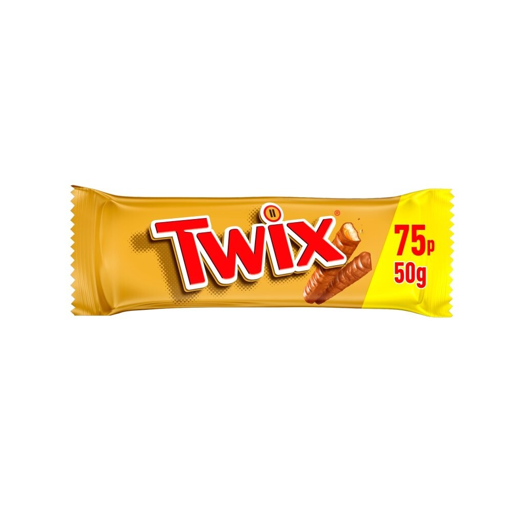 Full Box of 32 TWIX Chocolate Biscuit Price Marked Twin Bars 50g Std REDUCED1
