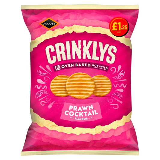 15 x Mini Cheddars Crinklys Prawn Cocktail 90g – £1.25 PMP – REDUCED SHORT DATED0