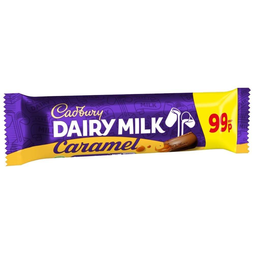 Cadbury Dairy Milk Caramel Chocolate Bar 45g x 48 Full Box Bars1