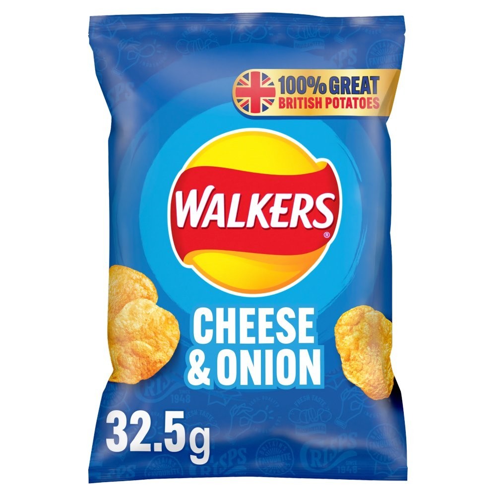 WALKERS CHEESE & ONION CRISPS FULL CASE X 32 X 32.5G BAGS1