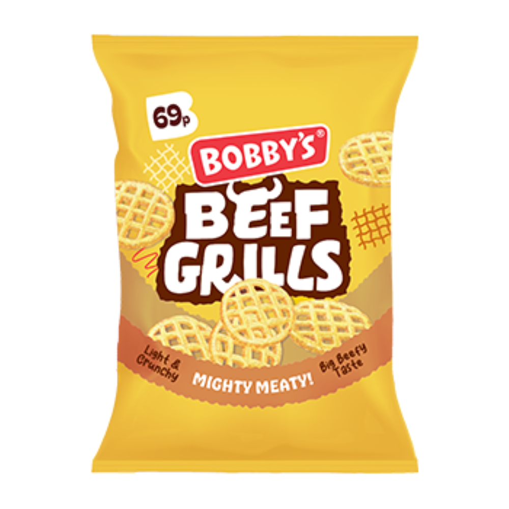 Bobby's Beef Grills Crisps Full Box Of 28 Packets at 30g Each Pack0