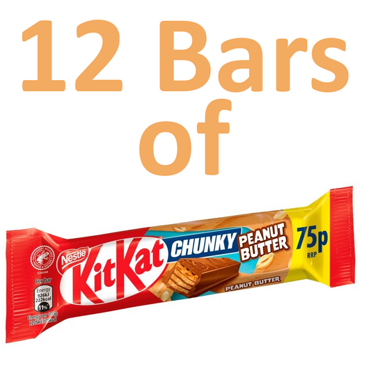 12 x 42g KitKat Chunky Peanut Butter Bars | Half Box Snack Chocolate Treat0