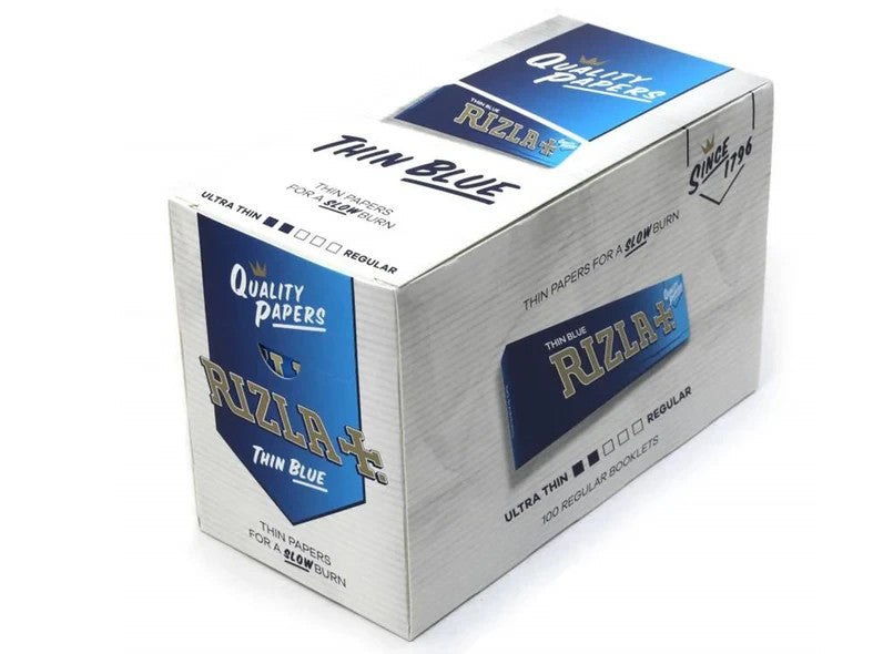 Full Box of 100 Booklets Rizla Blue Rolling Cigarette Papers Free P&P Only 21.652
