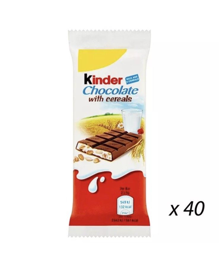 FULL BOX OF KINDER CHOCOLATE WITH CEREALS 23.5g x 401