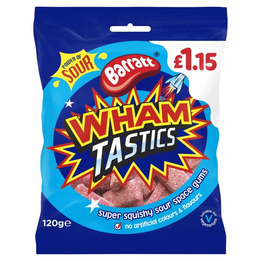 Box of 12 - Barratt Wham Tastics 120g  Price Marked £1.15 Bags Tracked Postage1