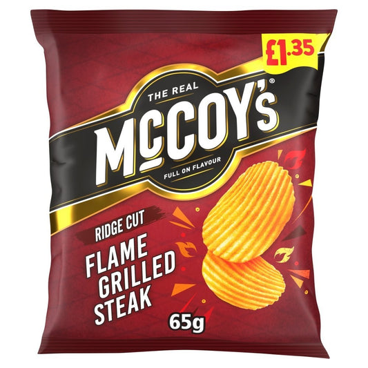 20 x McCoy’s Flame Grilled Steak Crisps – Large Sharing Bags – Full Box0