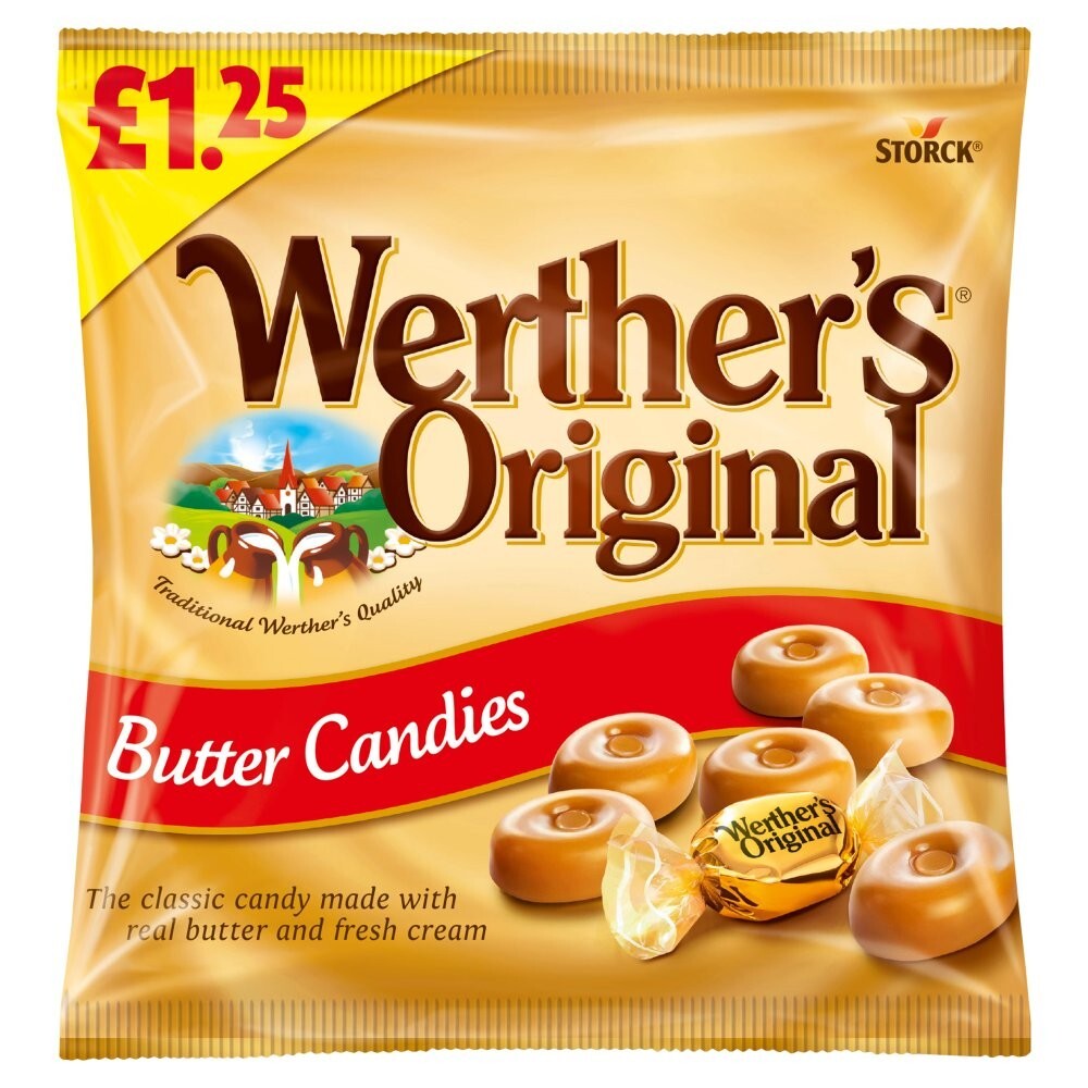 Box of 12 Werther's Original Butter Candies 110g Bags | Classic Hard Caramel0