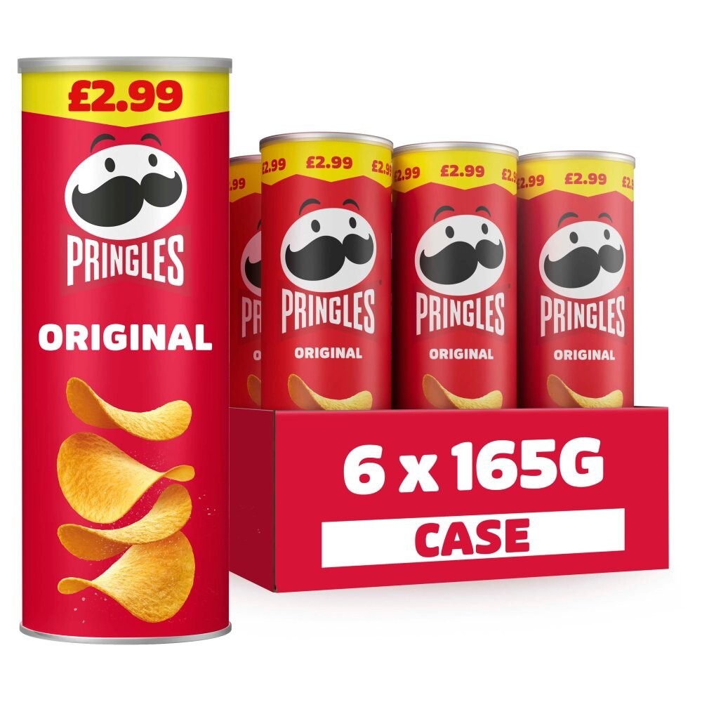 Pringles Original 165g X 6 Pm £2.99 Tubs Free Tracked Postage0