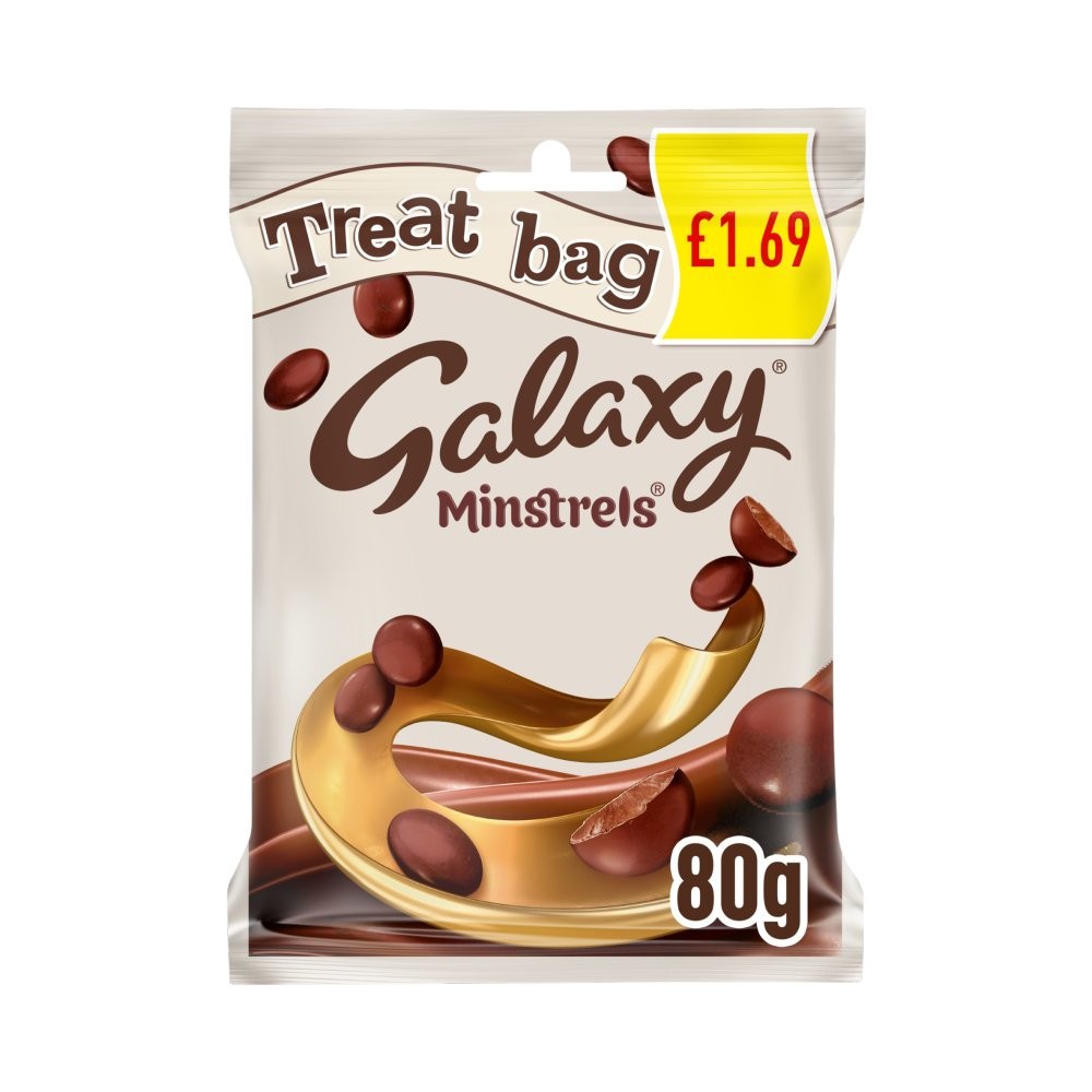 Full Box of 20 Bags Galaxy Minstrels Milk Chocolate Treat Bag £1.69 PMP 80g1