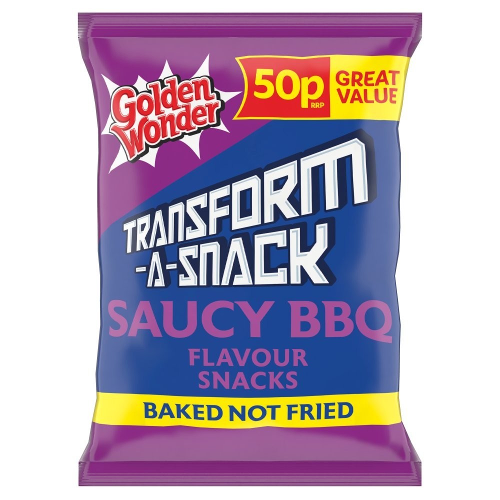 Golden Wonder Transform A Snack Saucy BBQ Crisps Full Box 30 Packs x 27 grams1