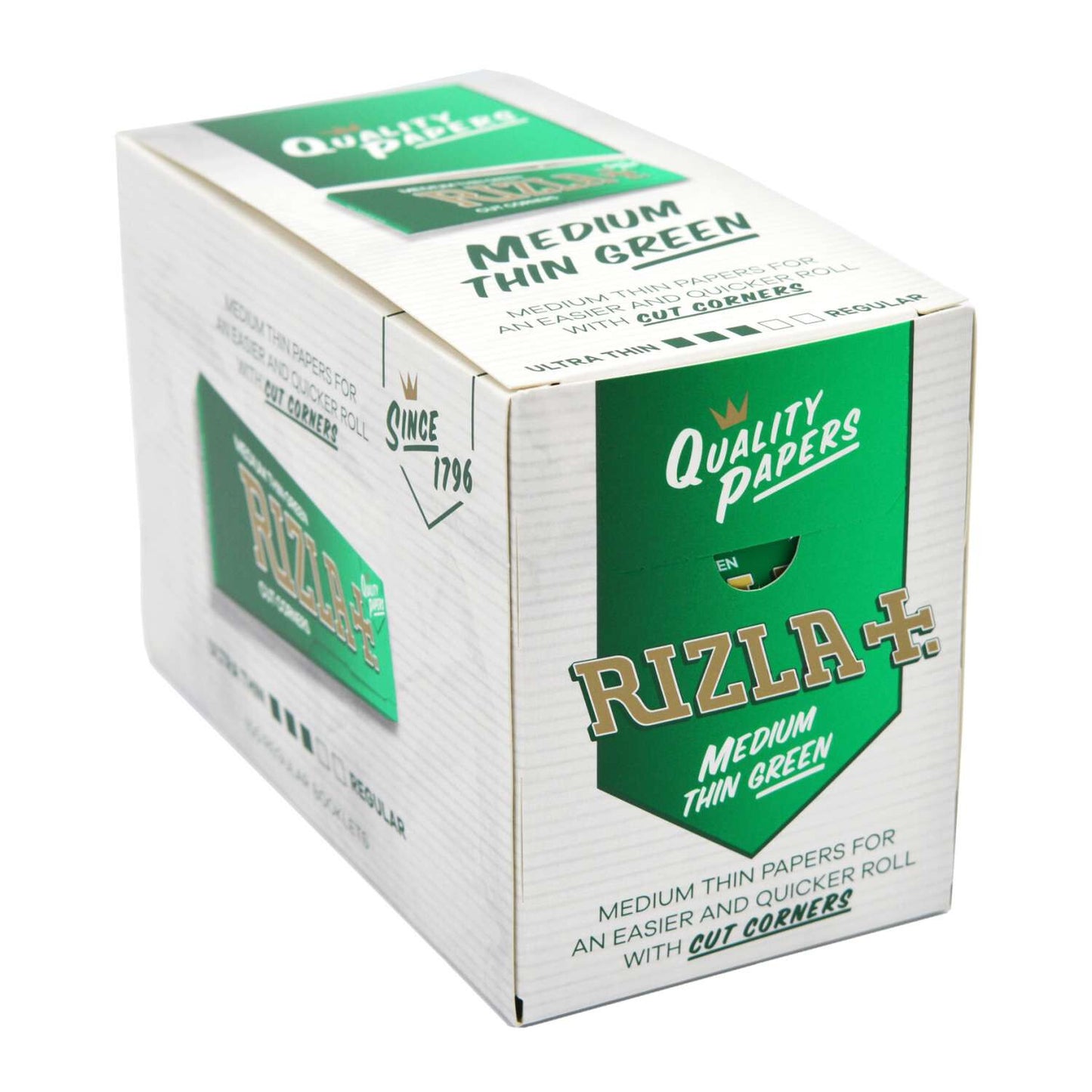 Full Box of 100 Booklets Rizla Green Medium Thin Rolling Cigarette Papers £26.992