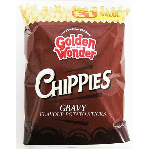 18 x Golden Wonder Gravy Chippies 70g  Full Box  Potato Sticks with Rich Flavour1