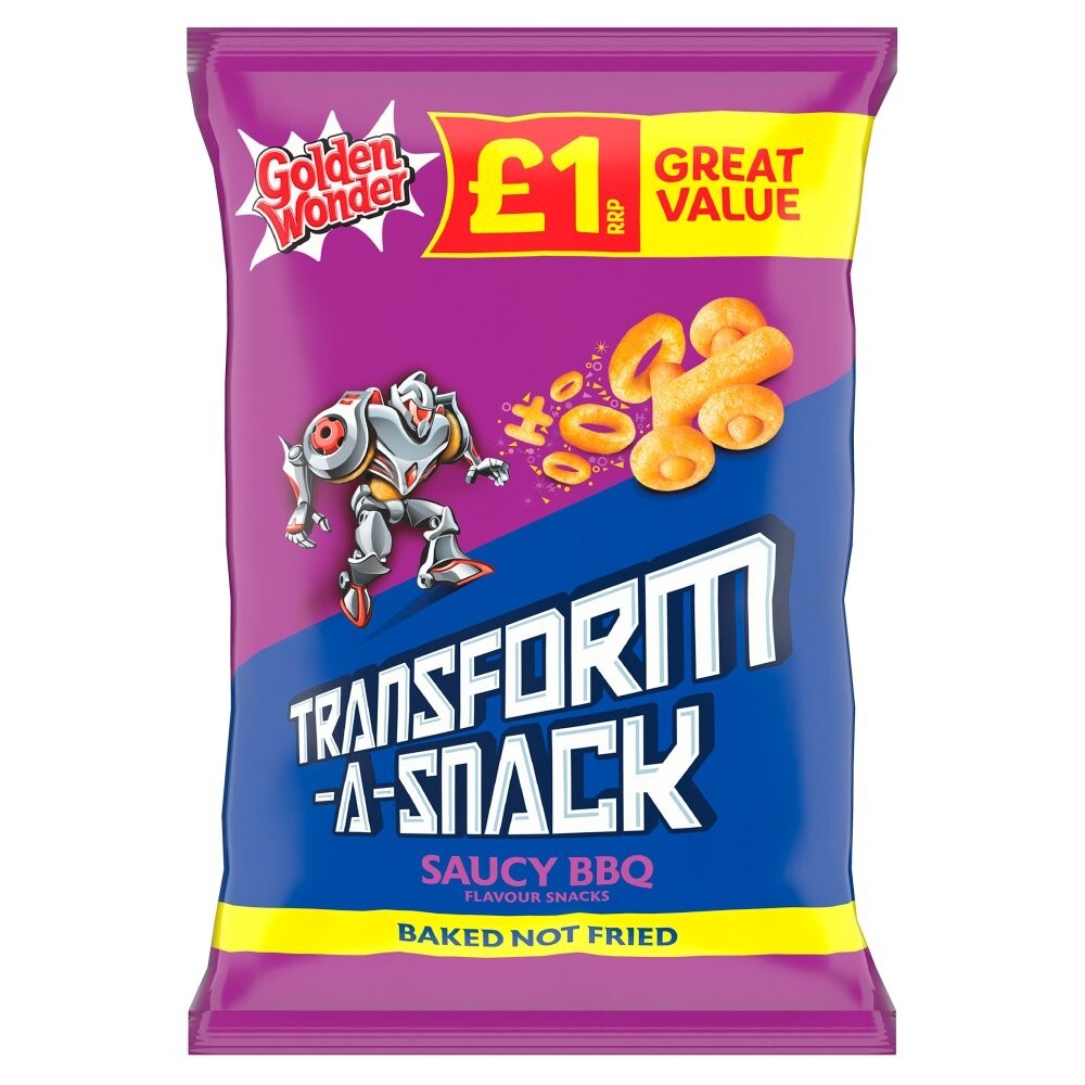 Full Box of 18 Golden Wonder TransForm-A-Snack Saucy BBQ 56g £1 Bags1