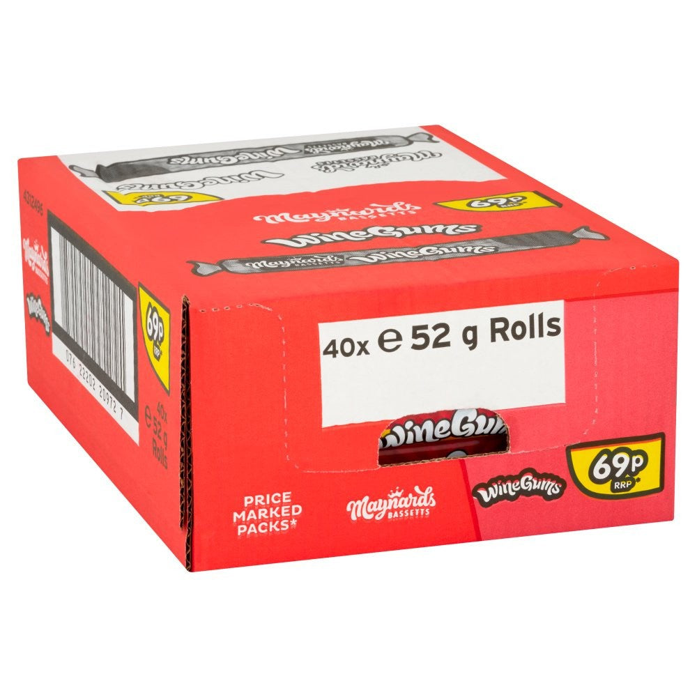 Full Box of 40 Maynards Bassetts Wine Gums Sweets Roll 69p PMP 52g0