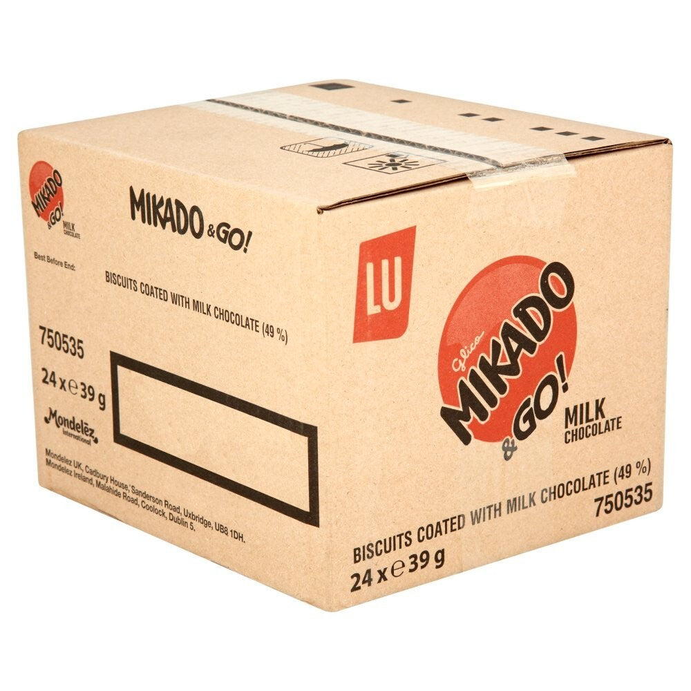 24 x Packs Mikado & Go Milk Chocolate Sticks Saiwa Biscuit Coated 99p2