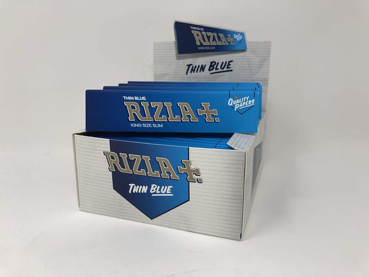 Full Box of 50 Booklets Rizla King Size Blue Slim Rolling Cigarette Papers 0