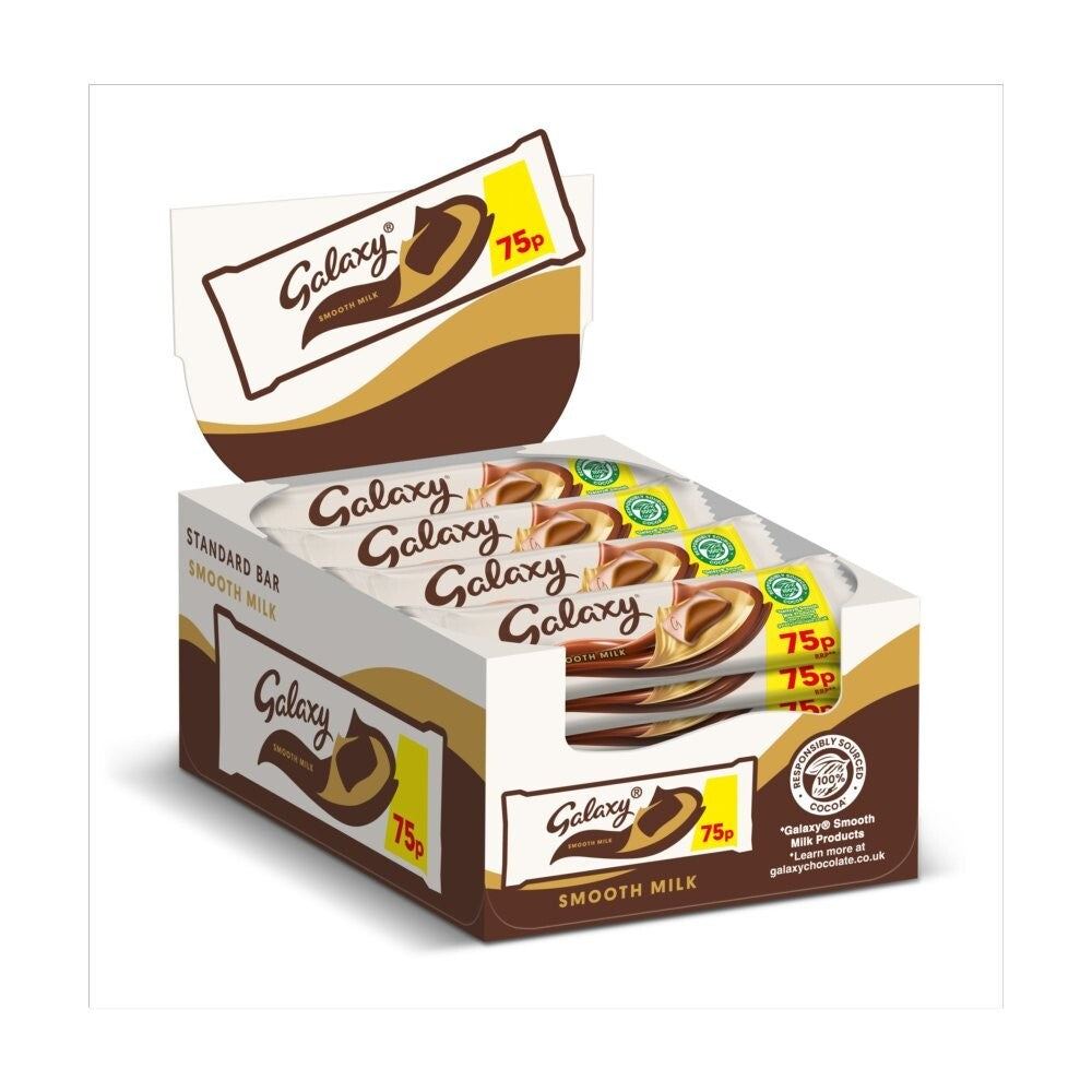 Galaxy Smooth Milk Chocolate Bars – 24 x 42g – 75p Price Marked – Full Box Treat0