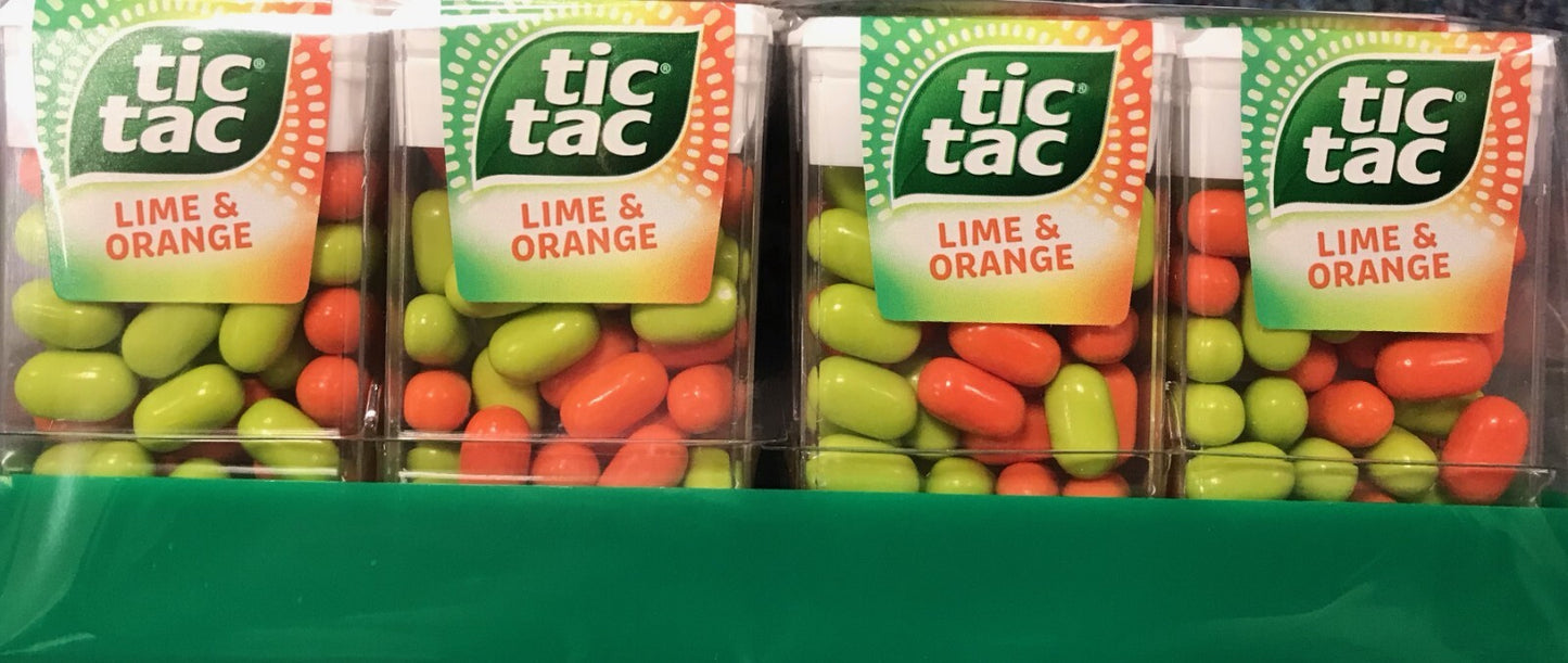 Tic Tac Lime And Orange Sweets in Bulk 18 g x 24 packs Free Tracked Postage0