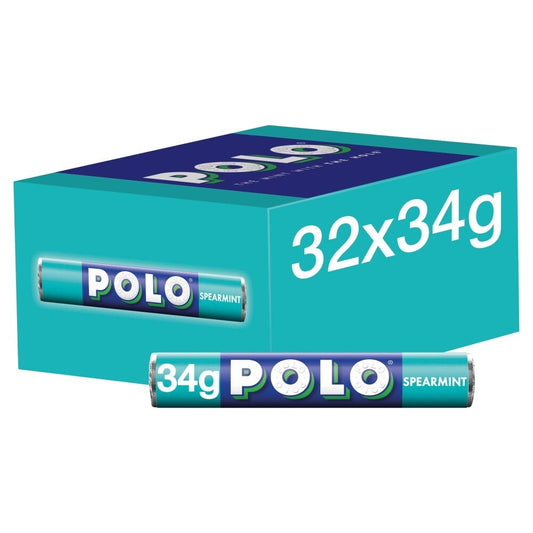 POLO SPEARMINT BOX OF 32 x 34g - TRACKED POSTAGE ONLY £21.900