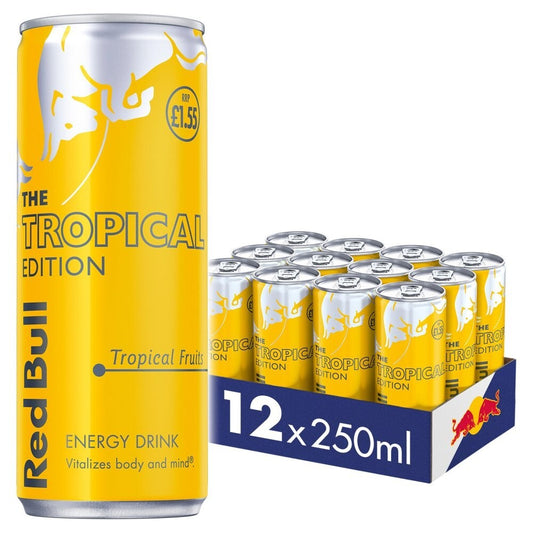 Red Bull Tropical Edition Energy Drink – 12 x 250ml Cans – Price Marked PMP Pack0