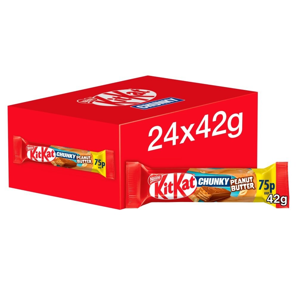 Kit Kat Chunky Peanut Butter Full Case 24 x 42g  Bars Free Tracked Delivery1