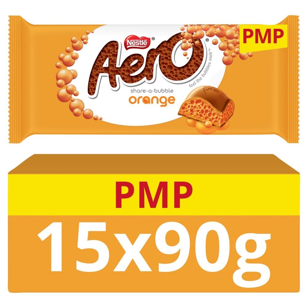Full Box of 15x90g Bars Aero Orange Chocolate Bar £1.50 Bars0