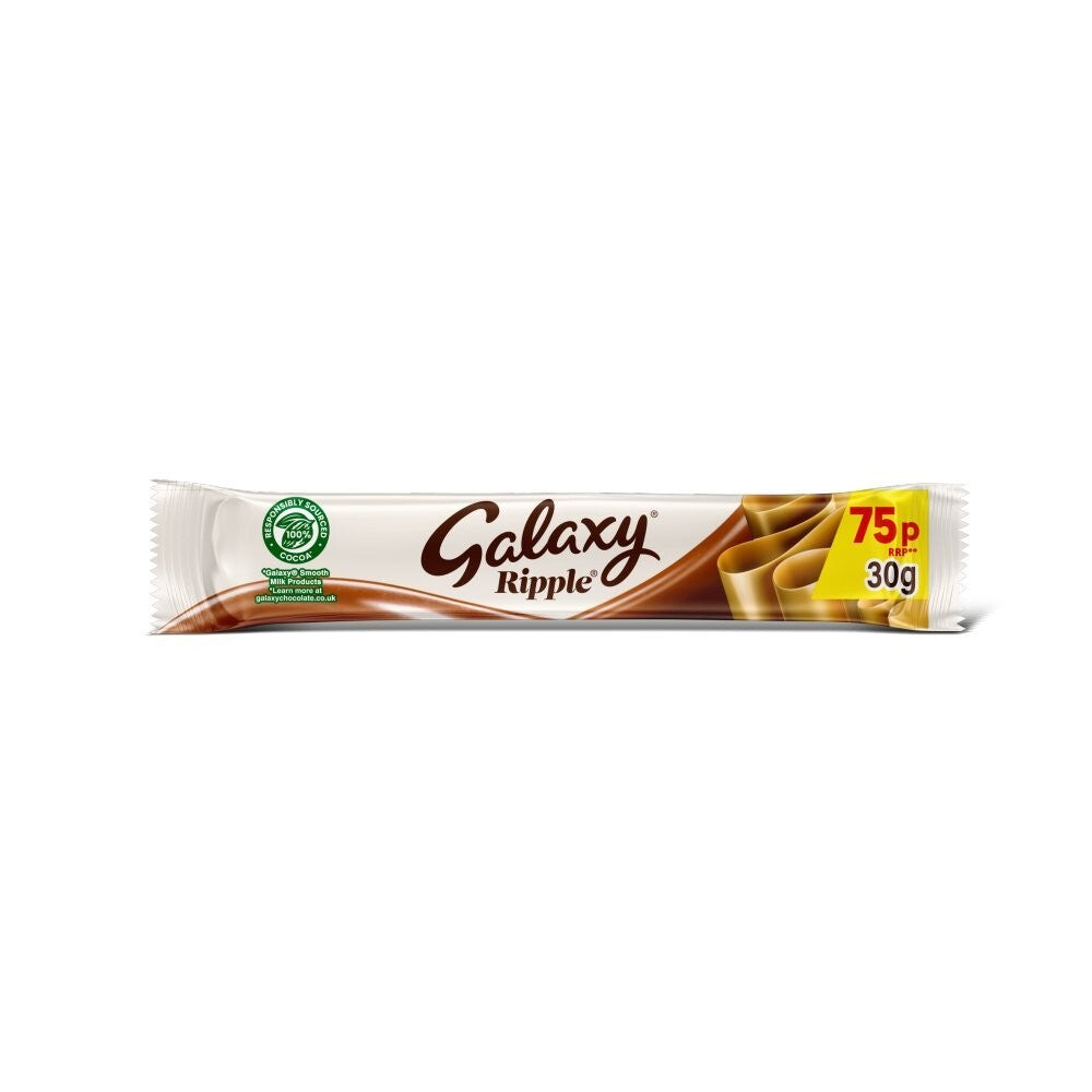 Galaxy Ripple Standard Chocolate Bars - 36 x 30g Wholesale Box P/M 75P BARS1