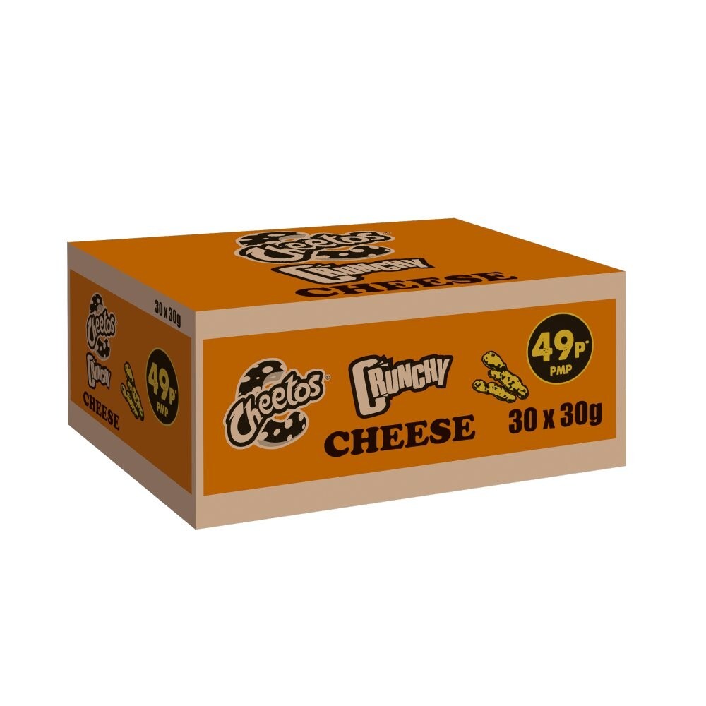 30x Cheetos Crunchy Cheese Snacks 30g Bags – Full Sealed Box – Bold US Flavour0