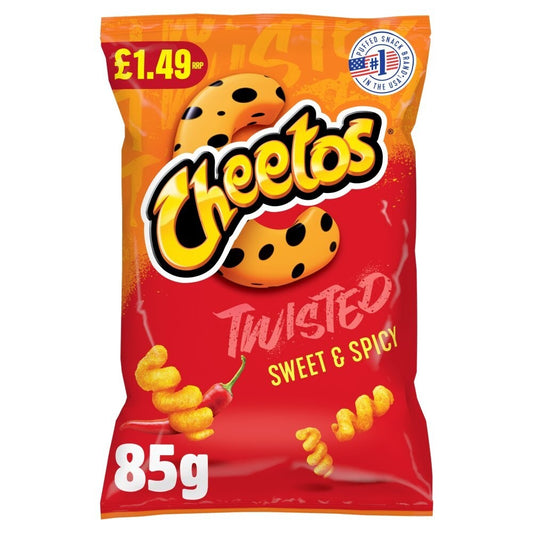 12 x Cheetos Twisted Sweet & Spicy 85g – £1.49 PMP – Full Box – Bold Flavour0