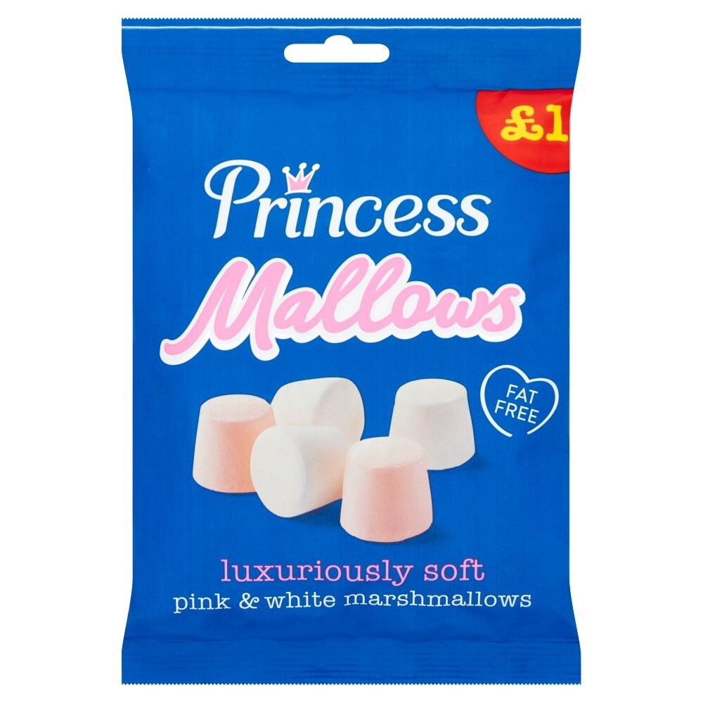 Princess Marsh Mallows Retro Kids Sweets  12 x 150gm Price Marked £1 Only £11.990
